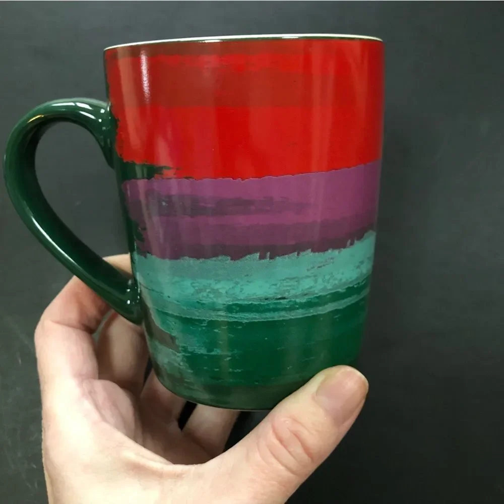 Starbucks 2021 Brushstrokes Red Purple Green Mermaid Siren‎ 10oz Coffee Mug 4